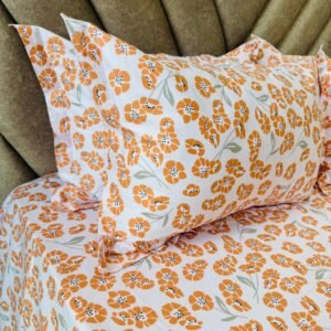 Cotton Bedsheet - PR Orange Petal - Sri Lanka
