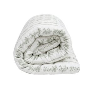 Duvet Cover Only - Printed Green Vine Stripes - Sri Lanka