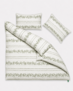 Duvet Cover pack - Printed Green Vine Stripes - Sri Lanka
