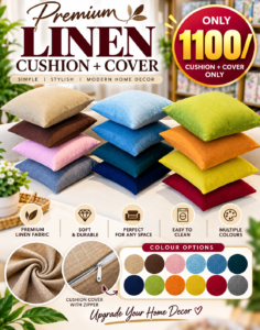 {B}LINEN CUSHION AND COVER