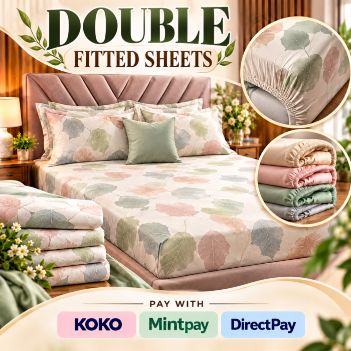 Double Fitted Sheets_ Cozy Leaf-Patterned Bedding