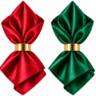 Elegant Red and Green Satin Napkins