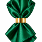 Emerald Satin Napkin with Gold Ring