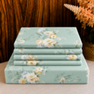 Mint Floral Bedding Stack