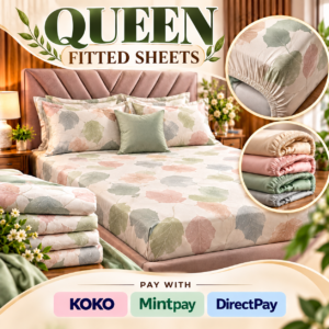 {C}QUEEN SIZE PRINTED FITTED SHEET - SRILANKA