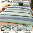 Sage Striped Duvet Cover Set Ad